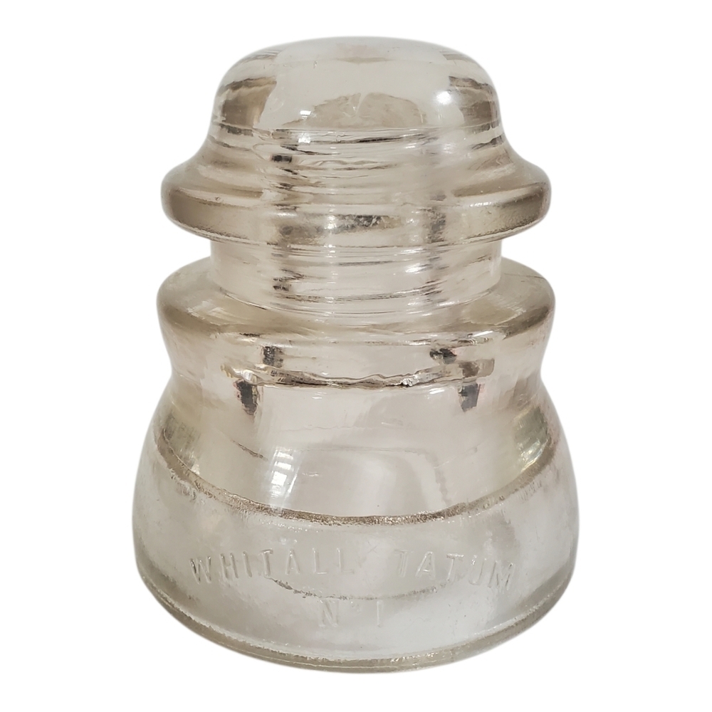 Whitall Tatum No. 1 Clear Glass Insulator Industrial Americana Vintage C